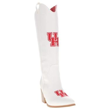 Imagem de Vaccari Blair Botas femininas de couro sintético premium NCAA Athletics cano alto cowboy, Houston Cougars, 36