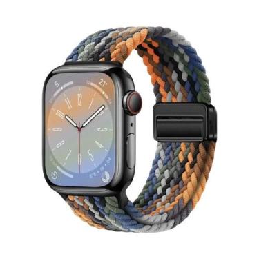 Imagem de Pulseira De Nylon Trançada Compatível Com Apple Watch Series S10 46mm 