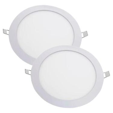 Imagem de Kit 2 Luminária Plafon Led Redondo Embutir 24W 6500K - Noll - Noll Led