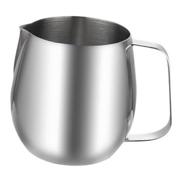 Imagem de Bothyi Jarra para espumar leite, recipiente para bar de café, pega confortável, fácil de limpar, ferramenta para latte art em aço inoxidável, 600ml