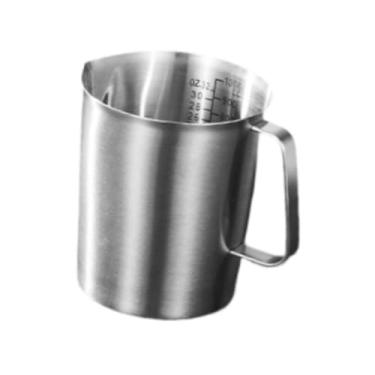 Imagem de SiaBiced Copo medidor de aço inoxidável, recipiente para espuma, jarra para misturar chá na cozinha, 1000ml