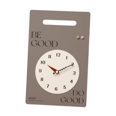 Imagem de IEUDNS Relógio decorativo de parede, ornamento silencioso, arte de parede, relógio de parede moderno, relógio de parede criativo para escritório, entrada, MARROM