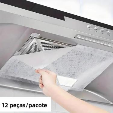 Imagem de Filtros De Malha Absorventes De Óleo Para Coifa De Cozinha, Pacote Com