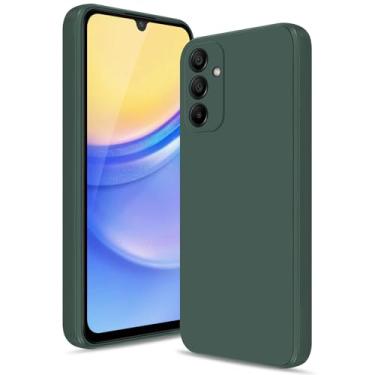 Imagem de Btstring Capa para Samsung Galaxy A15 5G, capa de silicone macio com proteção de câmera atualizada, capa fina à prova de choque com forro de microfibra antiarranhões, verde