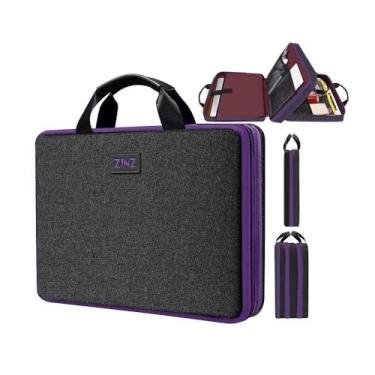 Imagem de ZINZ Capa fina e expansível para laptop de 38 a 40 cm, bolsa para notebooks de 38 a 40 cm, resistente à água, bolsa de armazenamento multiuso para acessórios de computador, BK01PU01