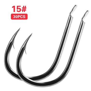 Imagem de 30 PCS Anzóis de Pesca Aço Carbono Alto Isca Mole Jig Peixe Equipamento com Barbas Anzol Prático Alta Resistência Captura Segura Substituição para Iscas Ferramenta Amantes