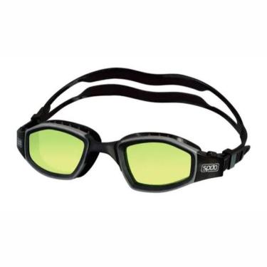 Imagem de Óculos De Natação Speedo Invictus Performance Preto Amarelo Treinamento competição ante embaçante-Unissex