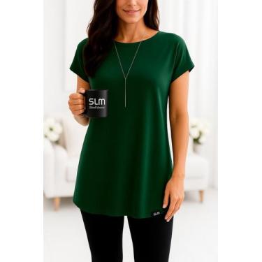 Imagem de Vestido Camisetão Slim Fitness Feminino Casual Verão, Verde, Escuro, P