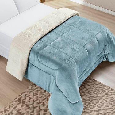 Imagem de Edredom Queen Coberdrom Sherpa/mantinha Everest 1 Peça - Quartzo Azul