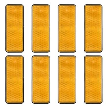 Imagem de PATIKIL Refletores traseiros retangulares, 8 peças refletor de aviso refletor de segurança plástico universal para motocicleta com suporte de parafuso M5 para carro, motocicleta, reboque, bicicleta