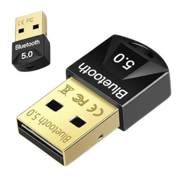 Imagem de Receptor Adaptador Bluetooth 5.0 USB 2.0 para PC e Notebook – 20m de Alcance – Compatível com Windows 7/8/8.1/9/10/11 – Conecta Mouse, Teclado, Fones, Controle Gamer e Impressoras - Premium