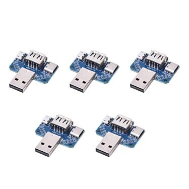 Imagem de Fafeicy Adaptador USB Adaptadores USB de 5 Peças, Placa Micro Tipo C Macho para Fêmea de 4 Pinos, Design Portátil e Leve para Computador, Com Excelente Desempenho, Aplicação Adequada
