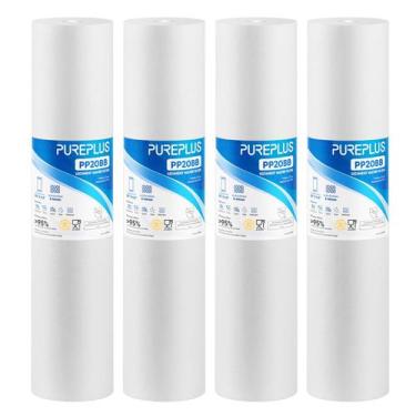 Imagem de Cartucho de filtro de água PUREPLUS 5 mícrons 20x4,5", pacote com 4