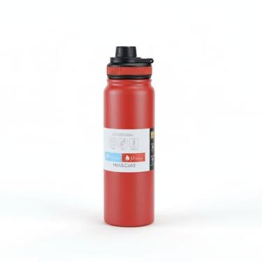 Imagem de Garrafa Térmica de Água Inox 800ml Isolamento à Vácuo com Alça de Transporte e Tampa Antivazamento – Mantém Bebidas Frias ou Quentes por até 12h (Vermelho)