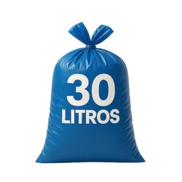 Imagem de Sacos De Lixo Azul Resistente Reforçado Uso Pesado Embalar 100L 50L 30L 15L(30 Litros - 50 Unidades)
