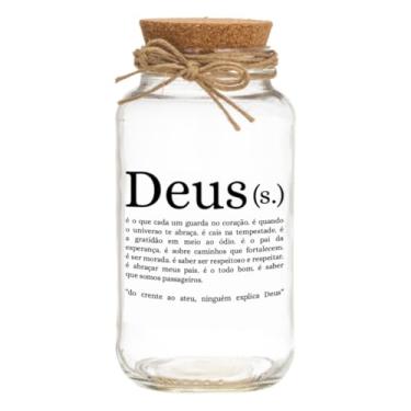 Imagem de Pote De Vidro Hermético 750ml Com Tampa De Rolha Para Armazenar Temperos Biscoitos Artesanato(Deus)