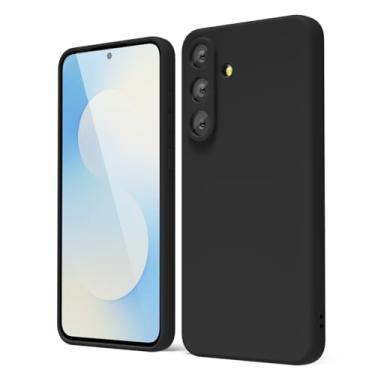 Imagem de oakxco Capa para celular Samsung Galaxy S25 FE de silicone líquido, gel de borracha macia de aderência fina e fofa para mulheres e homens, lisa fosca lisa cor sólida feminina simples capa feminina