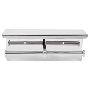 Imagem de Hyuduo Rack de Armazenamento de 2 Rolos Montado Em Parede de Higiênico de Aço Inoxidável Com Prateleira de Telefone para Casa de Banheiro Em Casa Design Moderno 304 Sus304 Anti