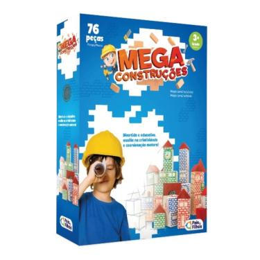 Imagem de Jogo Infantil Mega Construções 76 Peças de Madeira +3 Anos Pais e Filhos