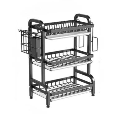 Imagem de Escorredor de Pratos de 3 Andares em Aço Inoxidável para Cozinha