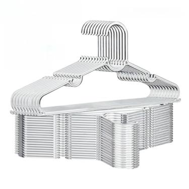 Imagem de Cabide Acrílico Transparente Kit 50 Cabides Reforçado Organizar Roupas (Kit 10)