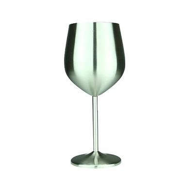 Imagem de Copo de Vinho Aço Inoxidável 14oz Cálice Metal Inquebrável Cocktail Único Portátil para Aniversário Festa na Piscina Cam