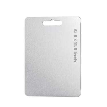 Imagem de Tábua de corte de titânio 15 cm × 24 cm, tábua de corte de cozinha de titânio 100% puro, tábua de corte de metal dupla face para carne, frutas e legumes, leve, durável e pode ser lavada na lava-louças