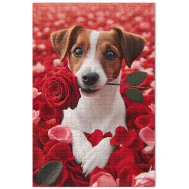 Imagem de Quebra-cabeça de 500 peças para adultos com estampa floral de animais Beagle para adultos, presentes tecnológicos, 50 x 35 cm