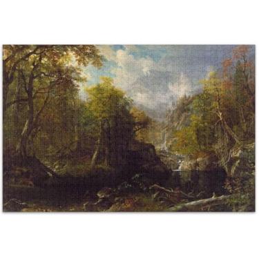 Imagem de Quebra-cabeça Albert Bierstadt paisagem esmeralda 1000 peças adulto engraçado jogo de quebra-cabeça presentes natureza quebra-cabeças paisagem arte decoração, 75 x 40 centímetros