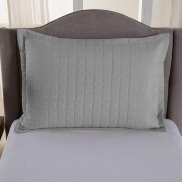 Imagem de Porta Travesseiro Matelado Copacabana 70x50cm 100% Poliéster Micropercal 300 Fios – 1 Peça (Cinza)