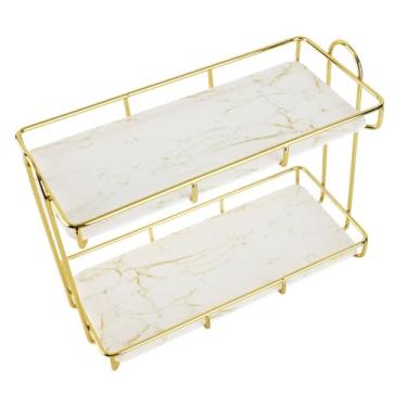 Imagem de GLOGLOW Organizador de Balcão de Banheiro de Estrutura Humanizada Rack de Armazenamento de Banheiro, Prateleira de Maquiagem de 2 Camadas Organizador de Balcão Antiderrapante, Estrutura Humanizada (S)