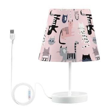 Imagem de Joisal Lâmpada pequena criativa para criado-mudo para criado-mudo com iluminação de humor de sombra de linho, luminária de mesa regulável