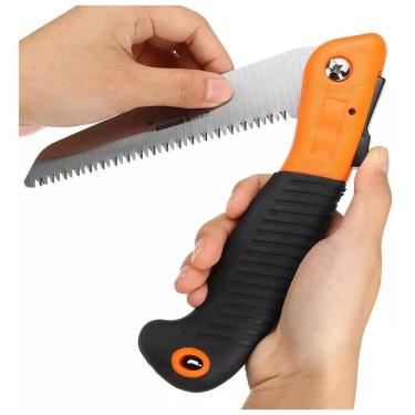 Imagem de Serrote Dobrável Para Jardim Poda Galhos Cabo Emborrachado