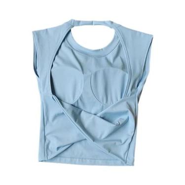 Imagem de Top De Yoga Feminino Sexy Sem Costas De Secagem Rápida Com Almofada De