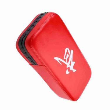 Imagem de Cryfokt Prática de Treinamento de Kickboxing Durável Couro PU pé Mão Alvo Almofada de Perfuração para Qualquer Arte Marcial (Vermelho)