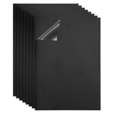 Imagem de PATIKIL Quadro apagável a seco, pacote com 8 ímãs A4, quadro branco, calendário de geladeira, quadro magnético, material de escritório para casa, cozinha, geladeira, mesa, parede, preto