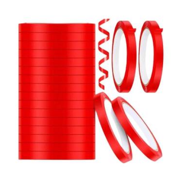 Imagem de Fita Adesiva Plástica Vermelha Para Selagem De Sacos, 10 Rolos Para Em