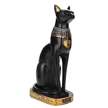 Imagem de Sonew Estátua de Gato Egípcio Ornamento Vintage Decoração Presente Escritório Doméstico (A5-YX260839 tamanho pequeno)