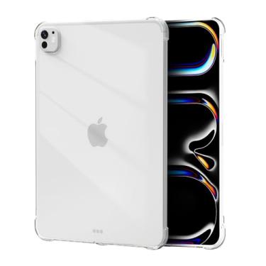 Imagem de Lunivop Capa de tablet compatível com capa de iPad Pro de 11 polegadas (M4 / M5) 2024 / 2025 (5ª 6ª geração) capa protetora fina TPU anti-amarelamento silicone transparente para iPad Pro 11 polegadas