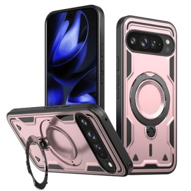 Imagem de SORAKA Capa para Google Pixel 10 Pro XL com suporte compatível com MagSafe chapa de ferro Capa resistente que absorve choques Proteção contra quedas de nível militar