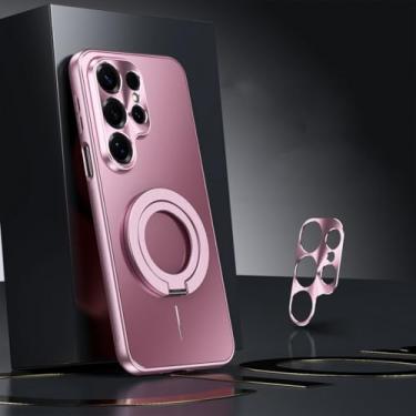 Imagem de Capa protetora para Samsung S25 Ultra, S25, Galaxy S24 Ultra e S23 (com suporte de metal rosa para Galaxy S23)