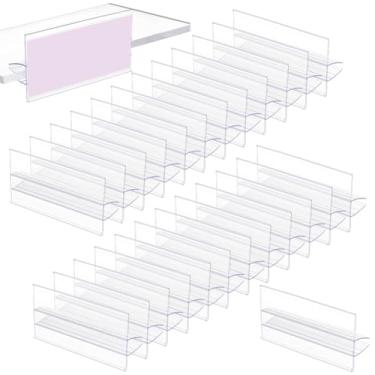 Imagem de BENECREAT Pacote com 80 prendedores de etiquetas de cesta de 7,9 x 4,5 cm suporte retangular para etiqueta de preço, organizador de prateleira comercial para mercadorias de varejo e prateleiras de
