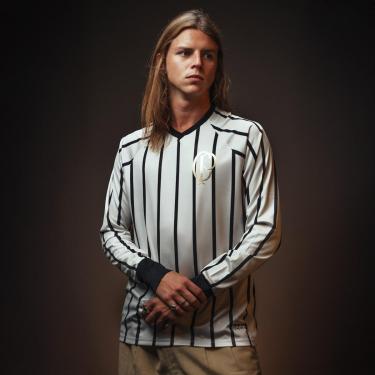 Imagem de Camisa Corinthians CP Offwhite Listras Manga Longa Masculina-Masculino