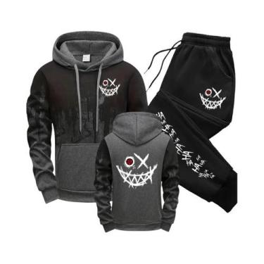 Imagem de Conjunto Casual Masculino Moletom Calças Versátil Conforto Moda Esport
