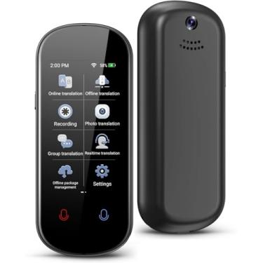 Imagem de Tradutor de Idiomas Portátil Online e Offline com IA – Tradução por Voz e Foto em Tempo Real, Tela Touch IPS, Bluetooth, Bateria Longa Duração – Ideal para Viagens e Negócios