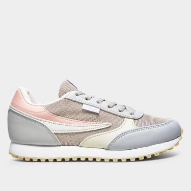 Imagem de Tênis Fila Renno Classic Feminino, Prata, Rosa, 37