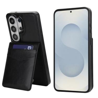 Imagem de Capa carteira de couro para Samsung Galaxy S26 Ultra, couro anti-impressão digital e TPU, 5 compartimentos para cartão (4 internos + 1 externo) com fecho magnético, à prova de choque, proteção de