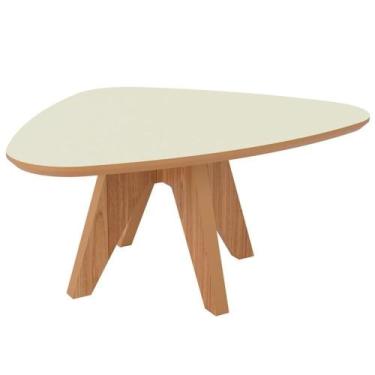 Imagem de Mesa De Centro Para Sala De Estar Orgânica Baixa Selly D03 Off White F