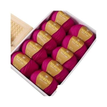 Imagem de Fio De Lã De Alpaca 500g 10 Meadas Médio-Fino 212 Para Tricô De Suéter