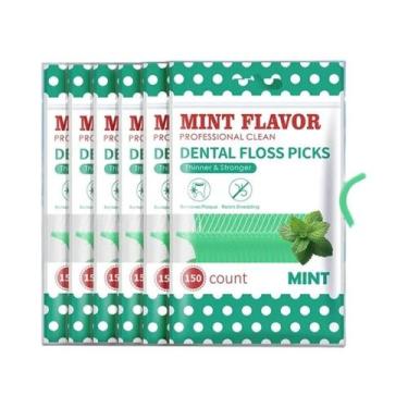 Imagem de Fio Dental De Menta Em Pacotes De 750/300/150/50 Unidades Para Hálito 